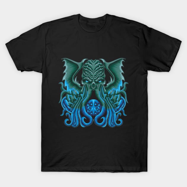 Cthulhu Illustration Art T-Shirt by Marciano Graphic